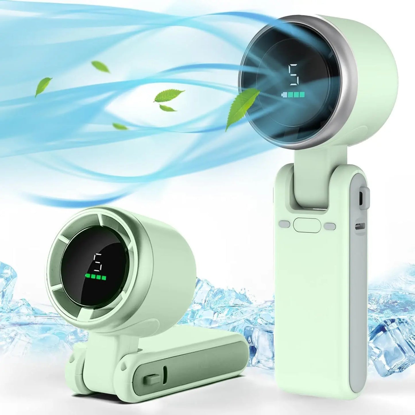 3-in-1 Portable Mini Fan – 5-Speed, 3600mAh Rechargeable, USB Charging, Foldable Travel Fan