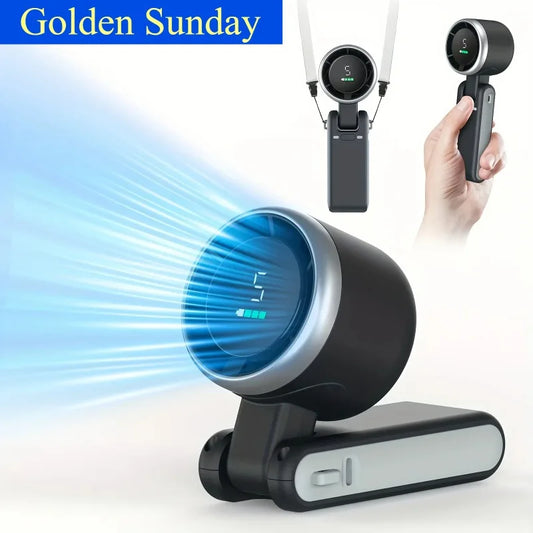 3-in-1 Portable Mini Fan – 5-Speed, 3600mAh Rechargeable, USB Charging, Foldable Travel Fan