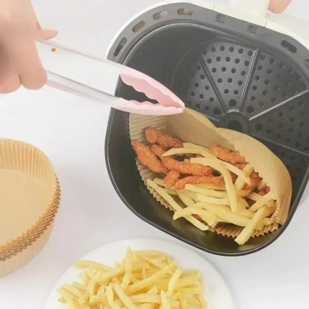Disposable Air Fryer Paper Liners – Non-Stick, Oil-Proof, Square & Round, 30 or 50 pcs