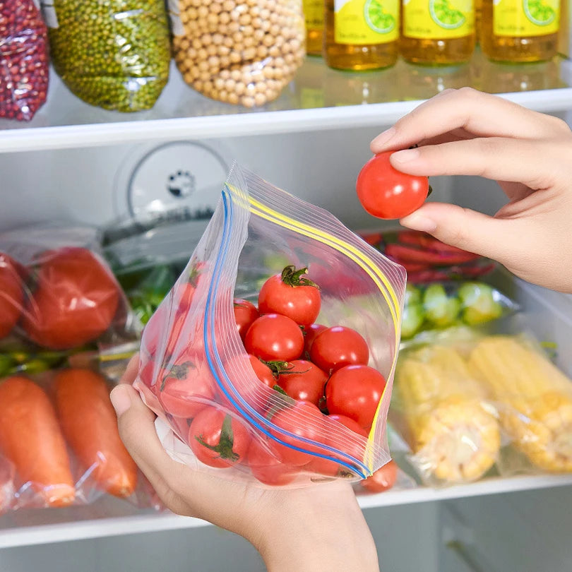 Sealed Food Storage Bags – PE Ziplock Bags for Vegetables, Fruits & Fridge Organization