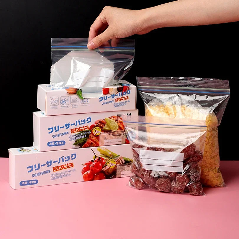 Sealed Food Storage Bags – PE Ziplock Bags for Vegetables, Fruits & Fridge Organization