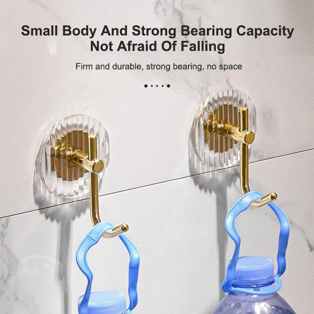 2/4/8/10PCS Acrylic Hanging Hook Adhesive Wall Sticker Hooks Towel Coat Key Hangers Bathroom Kitchen Storage Accessories