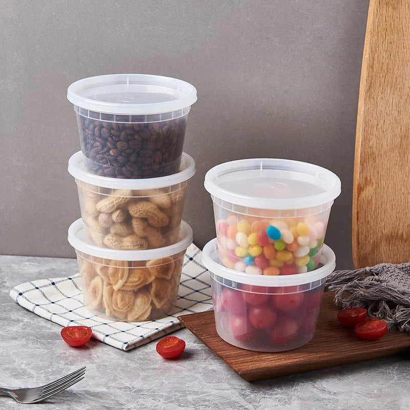 16oz Disposable Food Containers with Lids – Leakproof, Microwave & Freezer Safe, Pack of 10 or 25
