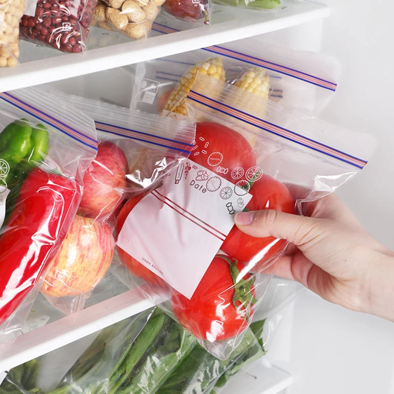 Sealed Food Storage Bags – PE Ziplock Bags for Vegetables, Fruits & Fridge Organization