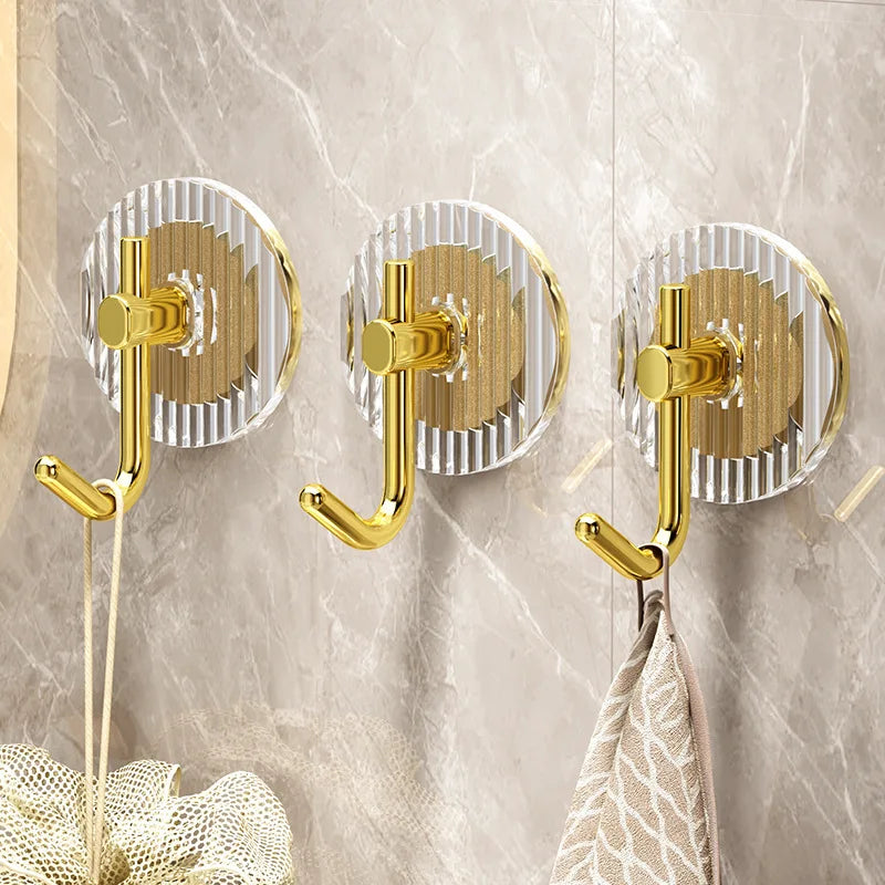 2/4/8/10PCS Acrylic Hanging Hook Adhesive Wall Sticker Hooks Towel Coat Key Hangers Bathroom Kitchen Storage Accessories