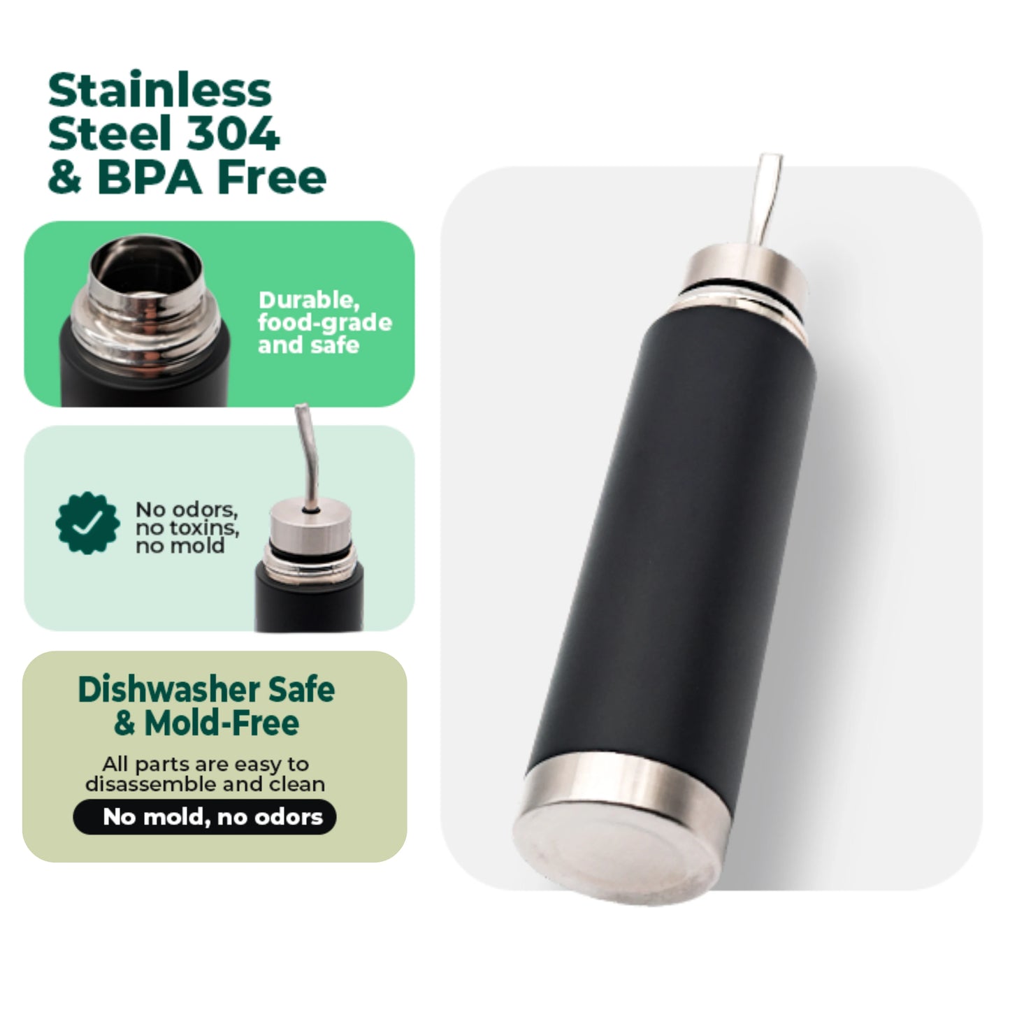 2-in-1 Yerba Mate Thermal Bottle with Built-in Bombilla – Stainless Steel, 24hr Insulation