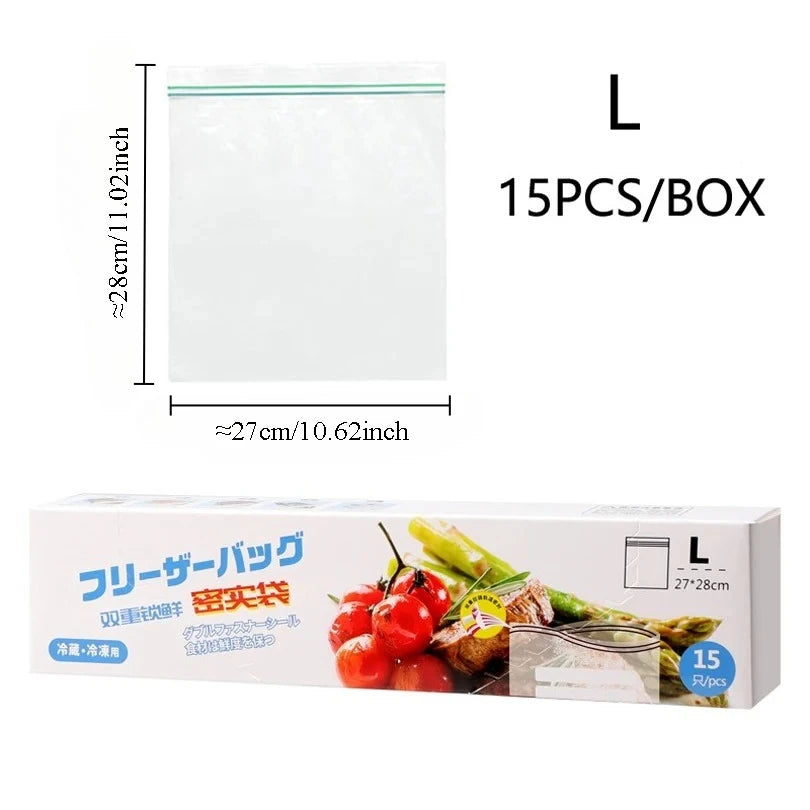Sealed Food Storage Bags – PE Ziplock Bags for Vegetables, Fruits & Fridge Organization