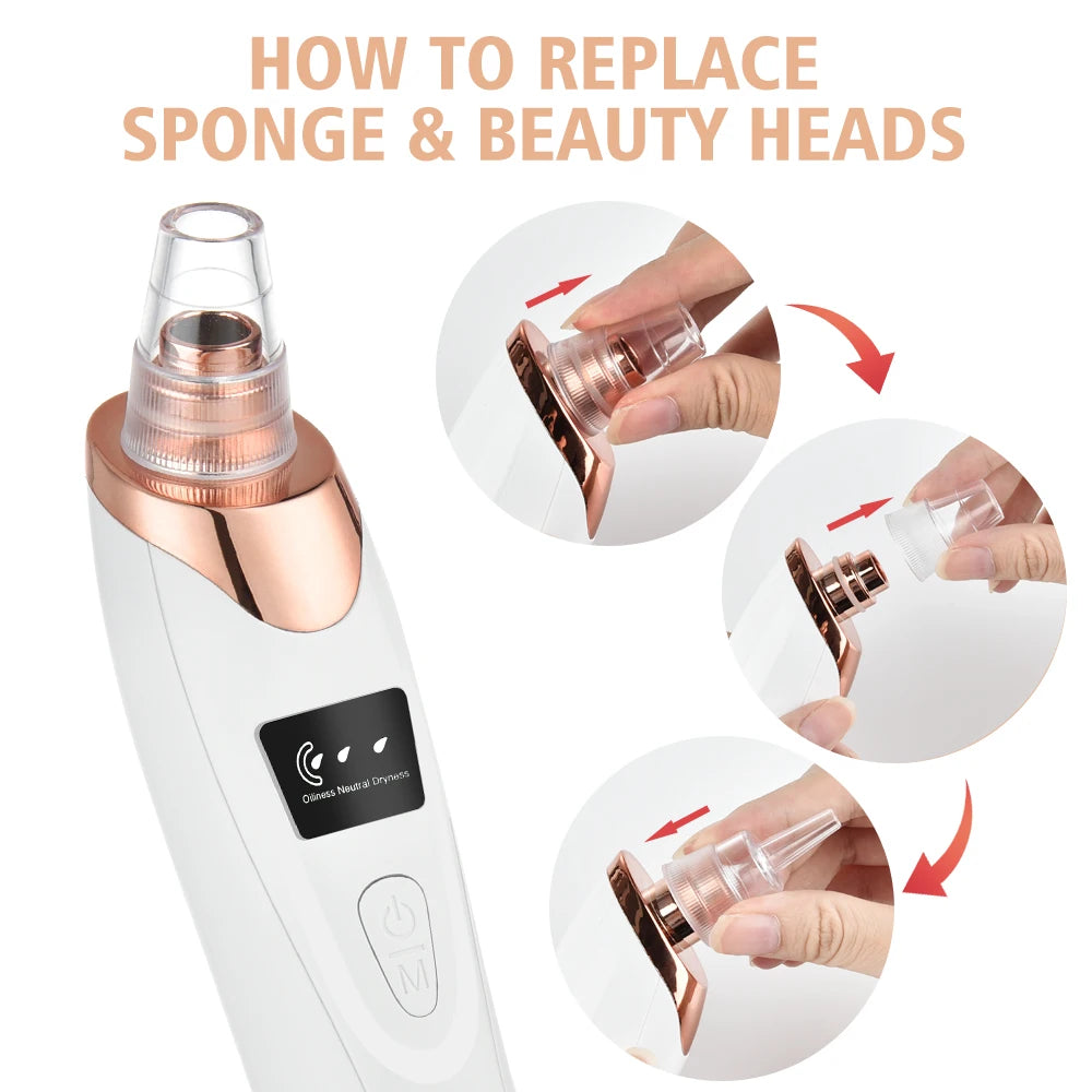 Facial Blackhead Remover Electric Acne Cleaner Blackhead Black Point Vacuum Cleaner Tool Black Spots Pore Cleaner Machine