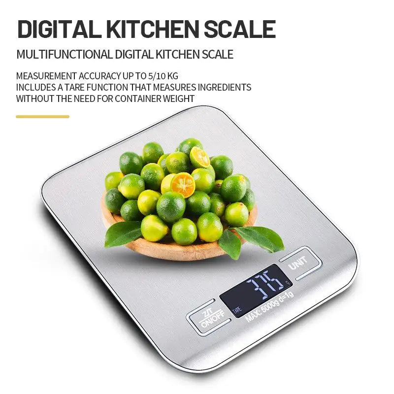 NEW!Digital Kitchen Scale LED Display Stainless Steel Panel Electronic Scales Home Jewelry Food Snacks Weighing Baking Tools