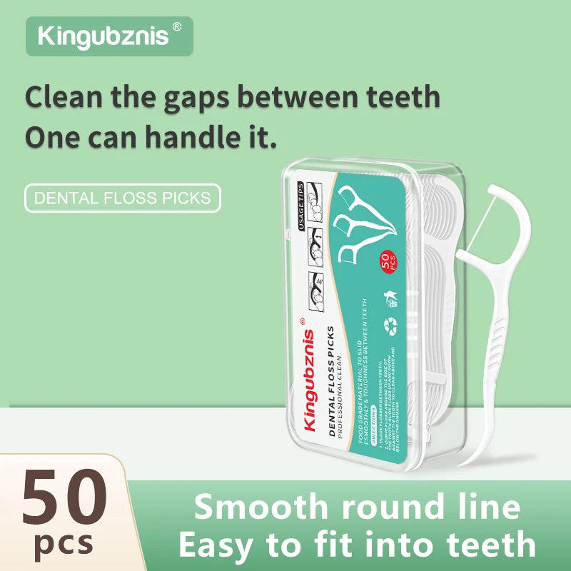 Minty Dental Floss Picks – Flavored Floss Sticks for Clean Teeth & Fresh Breath, 50 or 500 pcs