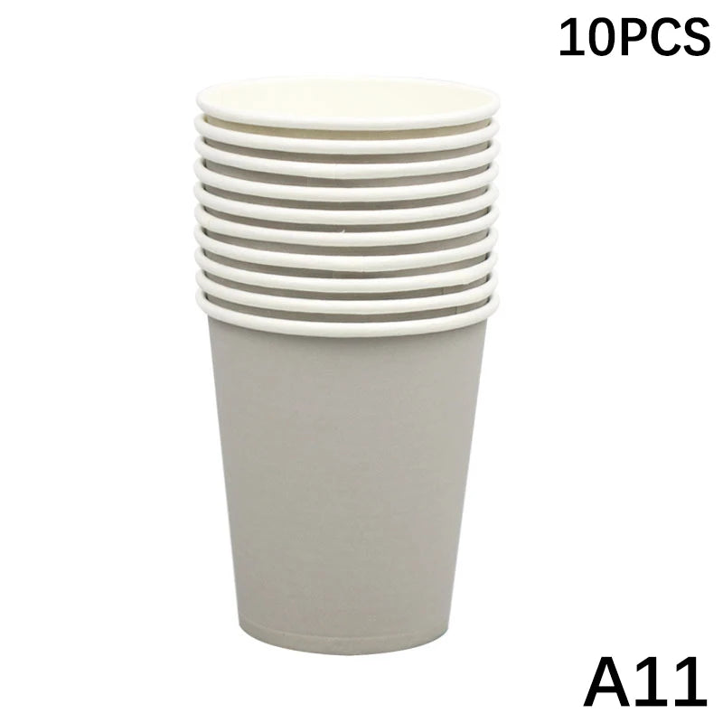 Disposable Paper Cups 9oz – Thick, Colorful & Heat-Resistant, Pack of 10 for Parties & Events