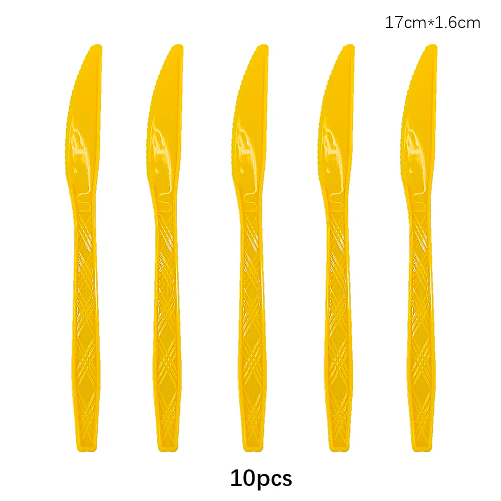 Disposable Cutlery Set – Colorful Knife, Fork & Spoon for Parties, Weddings & Events