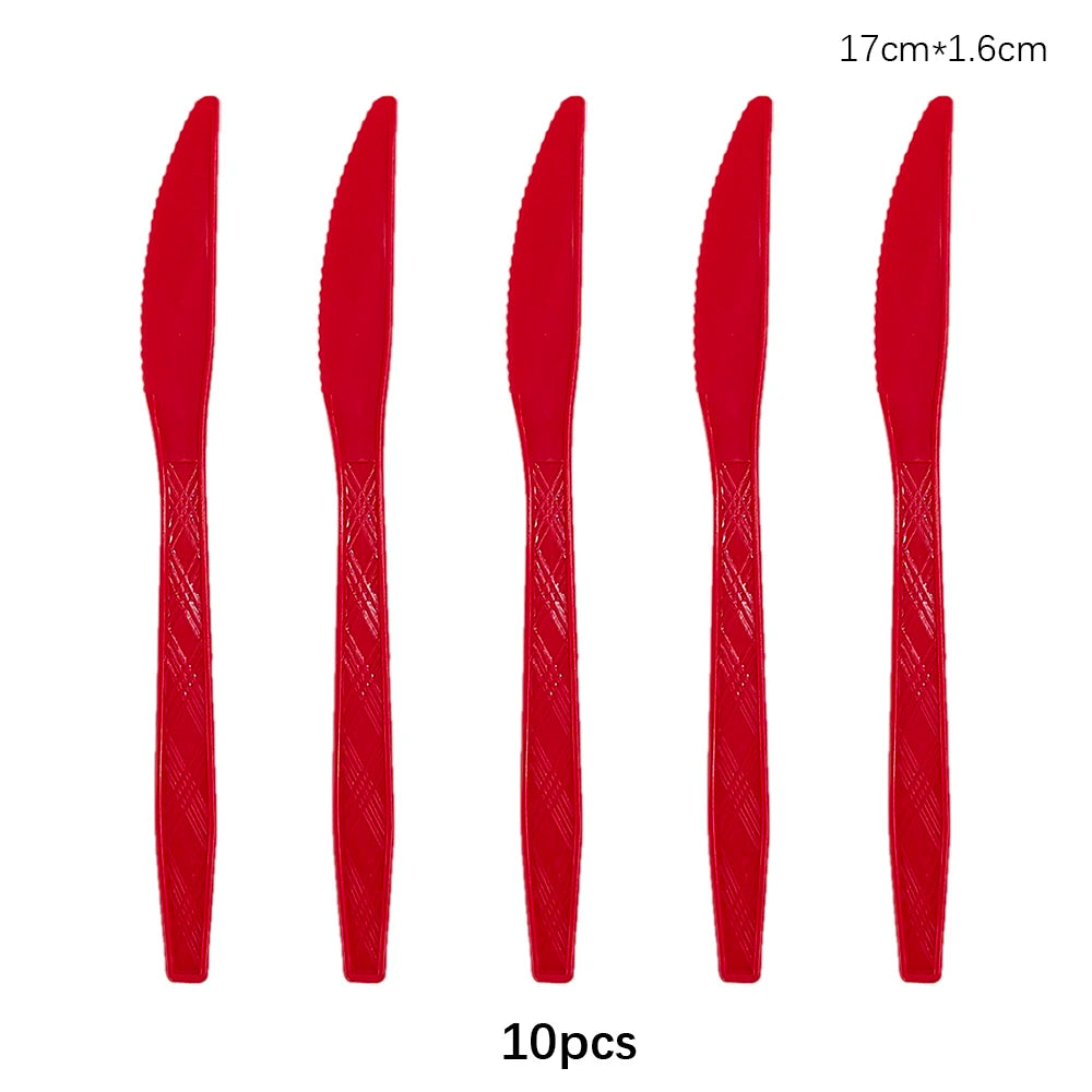 Disposable Cutlery Set – Colorful Knife, Fork & Spoon for Parties, Weddings & Events