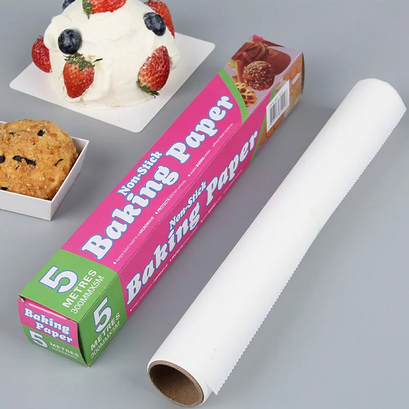 Non-Stick Parchment Baking Paper – Food Grade Silicone Oil Paper for Oven, BBQ & Steamer, 5m to 35m