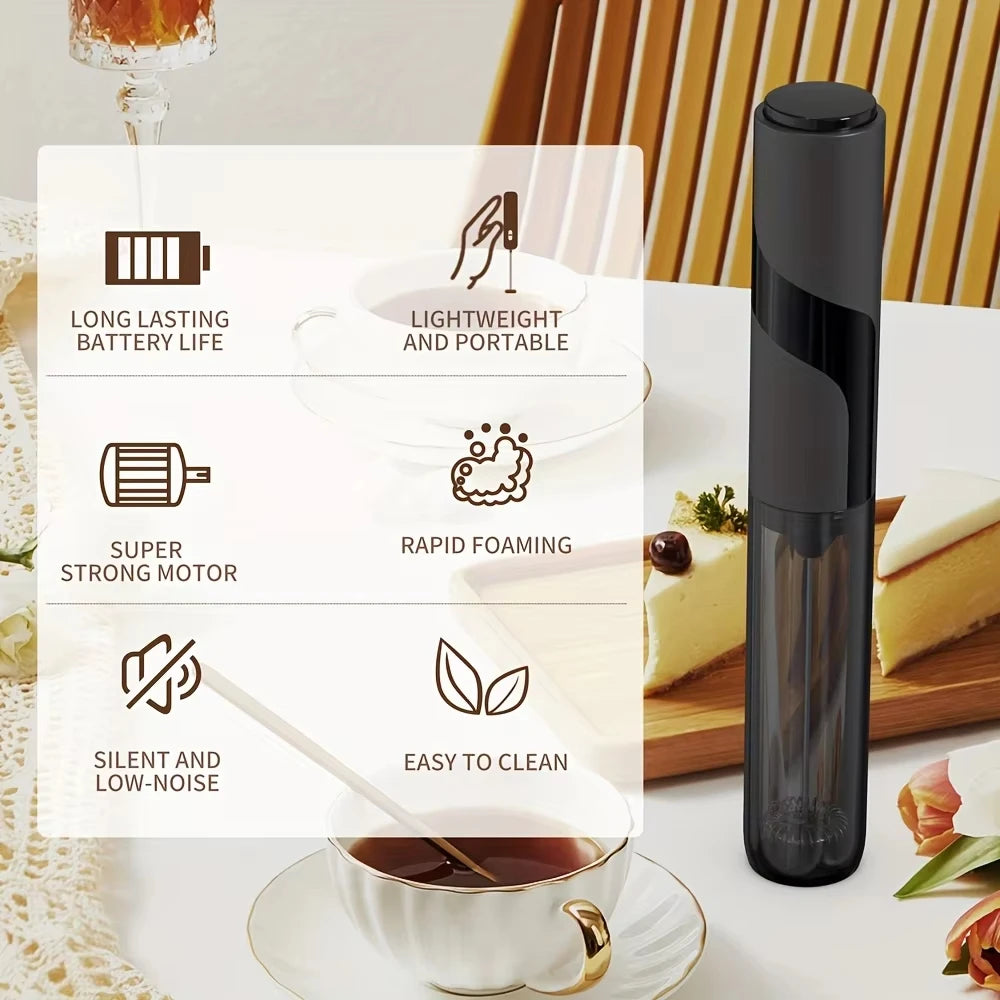 1 set of AA battery powered electric milk frother, milk frother, coffee mixer, portable jam maker, cake cream mixer
