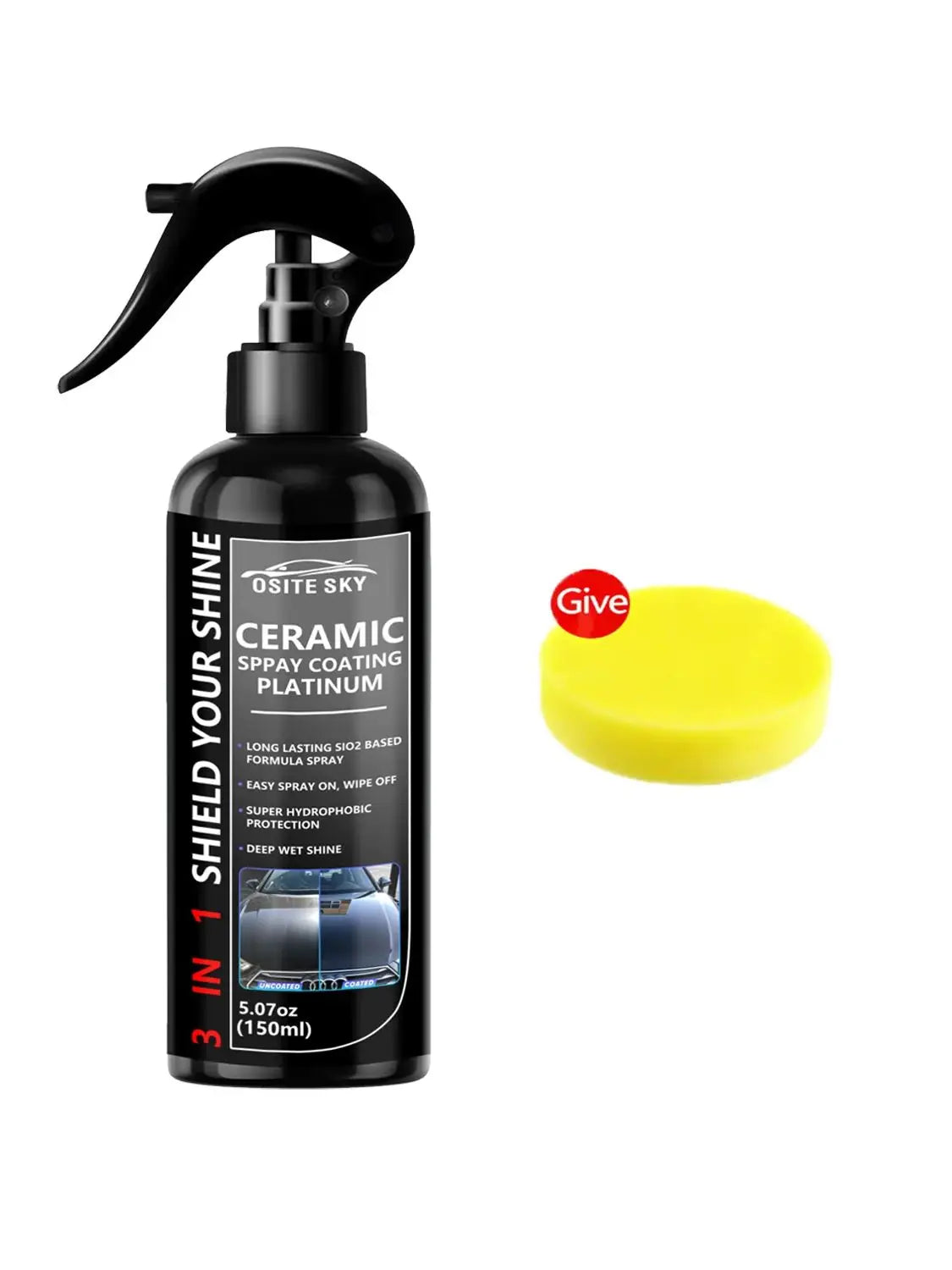 Sopami 3-in-1 Nano Ceramic Car Coating Spray – Scratch-Resistant Gloss & Paint Protection