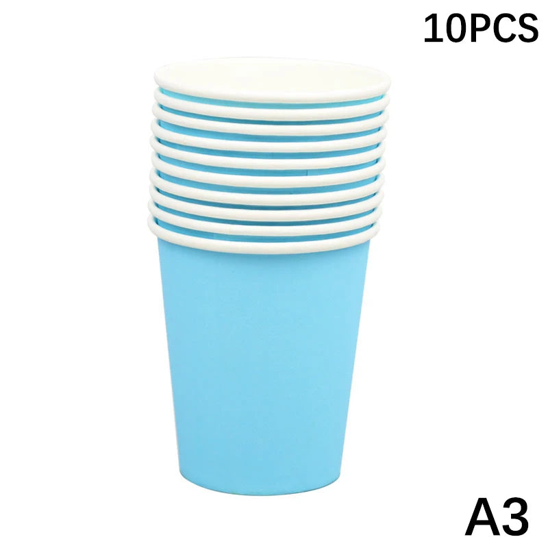 Disposable Paper Cups 9oz – Thick, Colorful & Heat-Resistant, Pack of 10 for Parties & Events