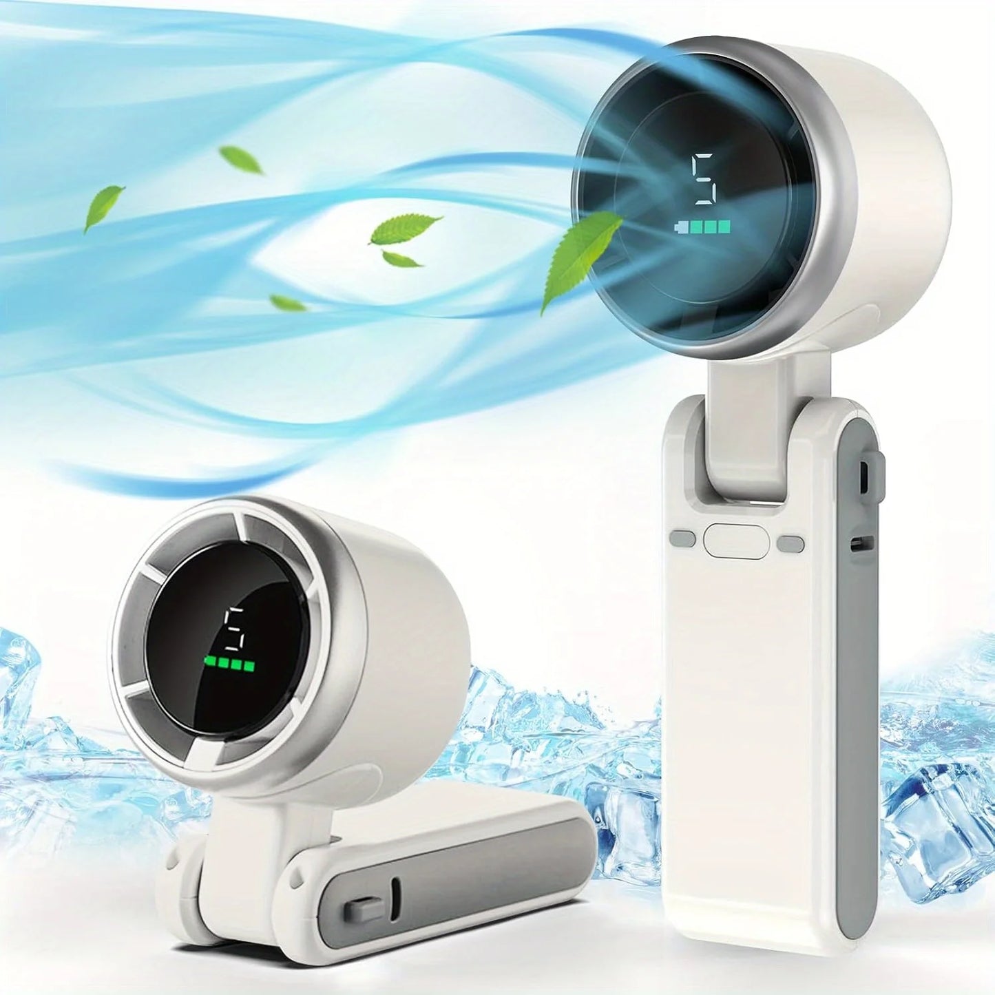 3-in-1 Portable Mini Fan – 5-Speed, 3600mAh Rechargeable, USB Charging, Foldable Travel Fan