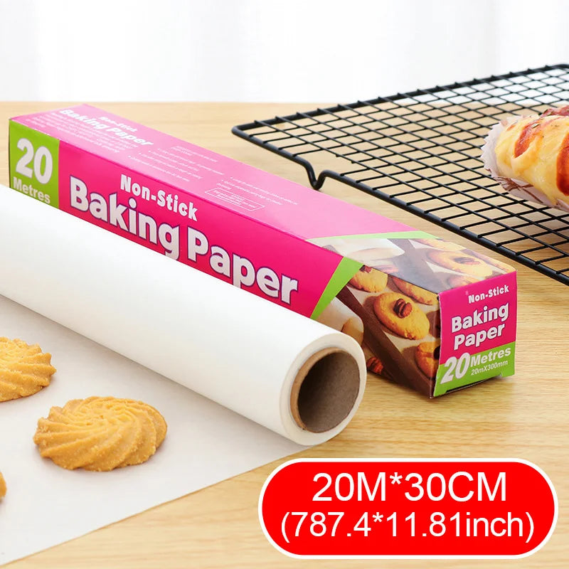 Non-Stick Parchment Baking Paper – Food Grade Silicone Oil Paper for Oven, BBQ & Steamer, 5m to 35m