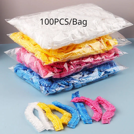 Disposable Shower Caps – Waterproof & Transparent, Pack of 50 or 100
