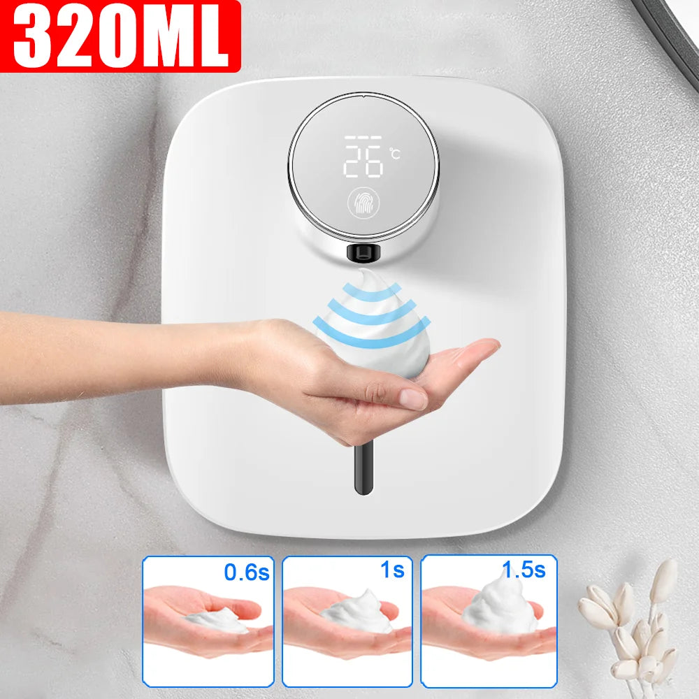 Wall-mounted Dispenser Soap USB Digital Temperature Household Hotel Automatic Soap Foam Dispenser Kitchen Accessories