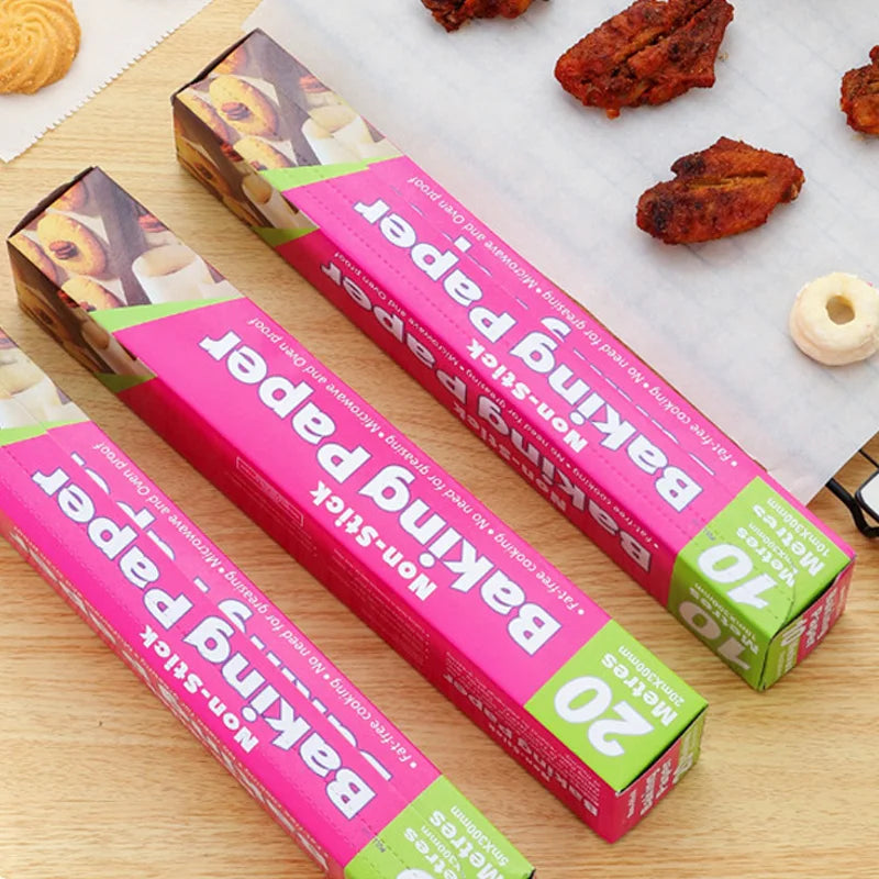 Non-Stick Parchment Baking Paper – Food Grade Silicone Oil Paper for Oven, BBQ & Steamer, 5m to 35m