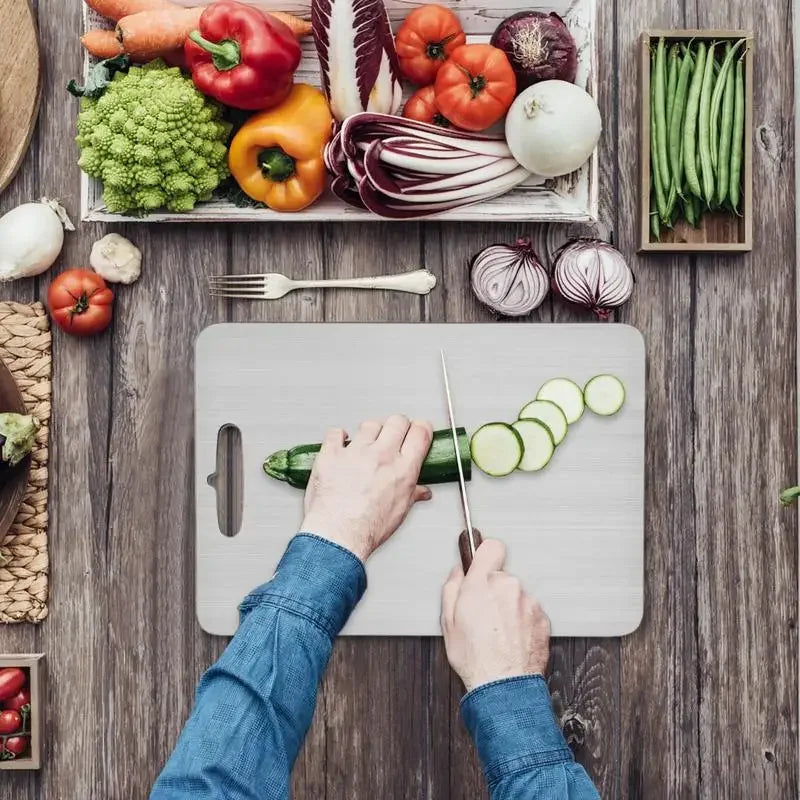 316 Stainless Steel Cutting Board – Double-Sided, Food-Grade & Antibacterial