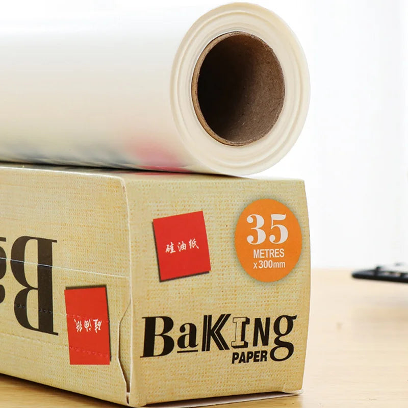 Non-Stick Parchment Baking Paper – Food Grade Silicone Oil Paper for Oven, BBQ & Steamer, 5m to 35m
