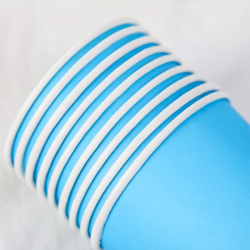 Disposable Paper Cups 9oz – Thick, Colorful & Heat-Resistant, Pack of 10 for Parties & Events