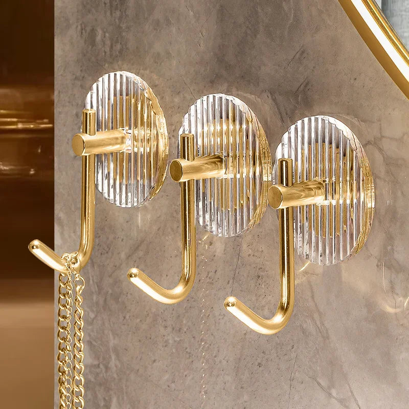 2/4/8/10PCS Acrylic Hanging Hook Adhesive Wall Sticker Hooks Towel Coat Key Hangers Bathroom Kitchen Storage Accessories