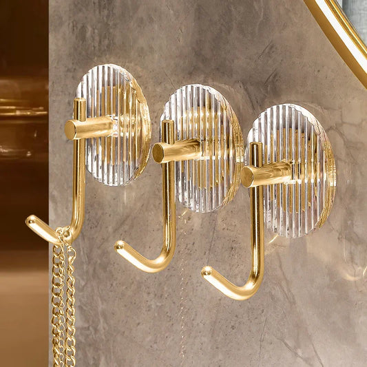 2/4/8/10PCS Acrylic Hanging Hook Adhesive Wall Sticker Hooks Towel Coat Key Hangers Bathroom Kitchen Storage Accessories