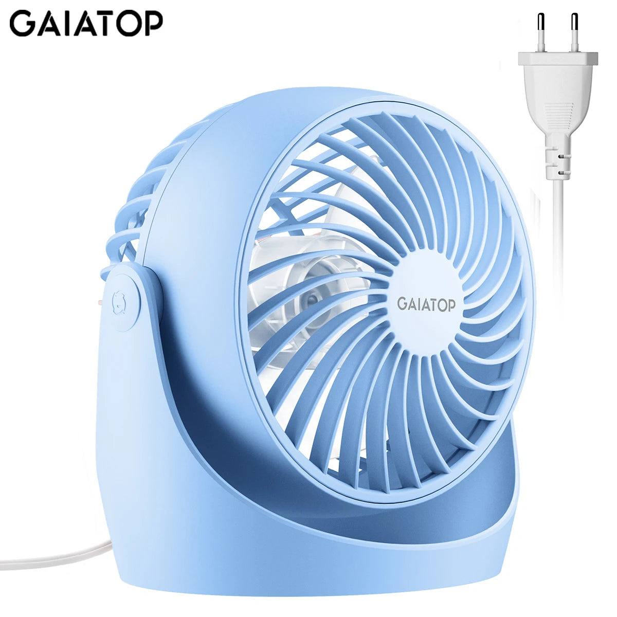 Gaiatop 5-Inch Portable Desk Fan – 360° Adjustable, 3 Speeds, Air Circulator for Home & Dorm