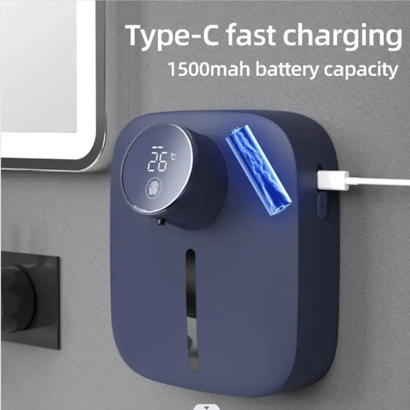 Wall-mounted Dispenser Soap USB Digital Temperature Household Hotel Automatic Soap Foam Dispenser Kitchen Accessories