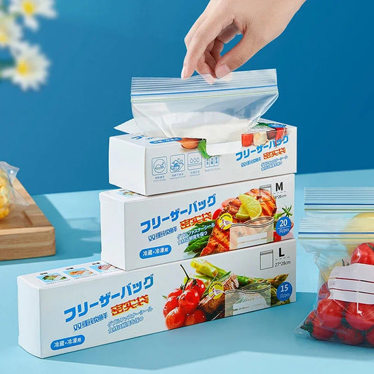 Sealed Food Storage Bags – PE Ziplock Bags for Vegetables, Fruits & Fridge Organization