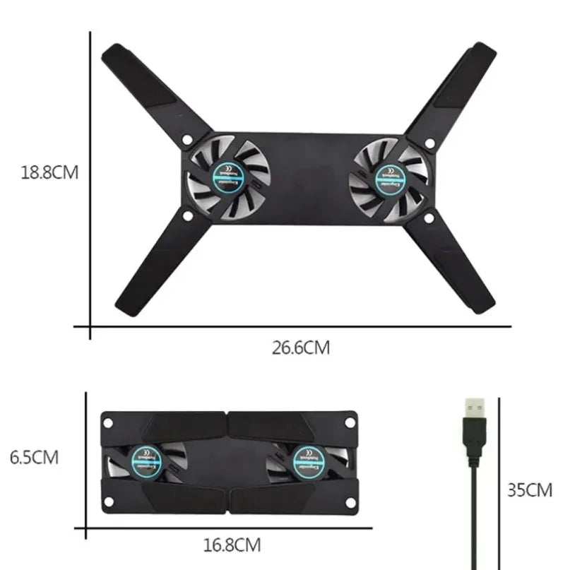 Smart Dual-Fan Laptop Cooling Pad ✅