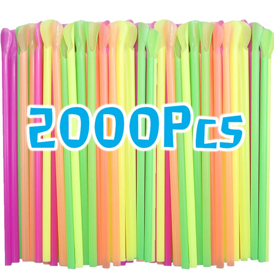 Colorful Spoon Straws – Perfect for Milkshakes, Smoothies & Party Drinks