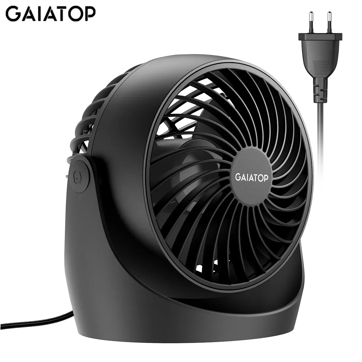 Gaiatop 5-Inch Portable Desk Fan – 360° Adjustable, 3 Speeds, Air Circulator for Home & Dorm