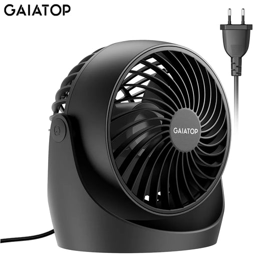 Gaiatop 5-Inch Portable Desk Fan – 360° Adjustable, 3 Speeds, Air Circulator for Home & Dorm