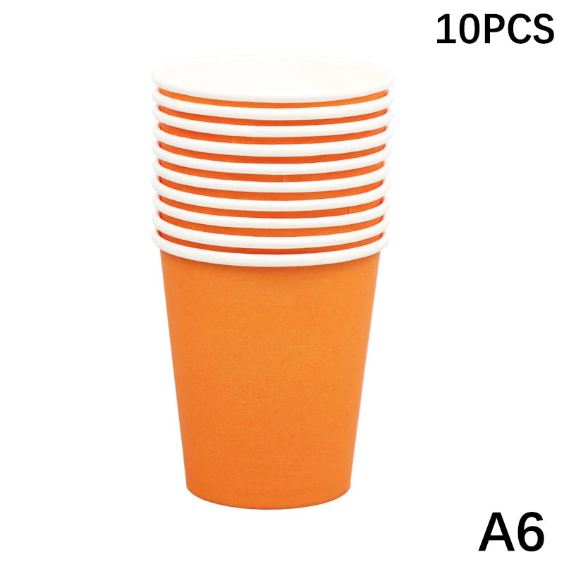 Disposable Paper Cups 9oz – Thick, Colorful & Heat-Resistant, Pack of 10 for Parties & Events