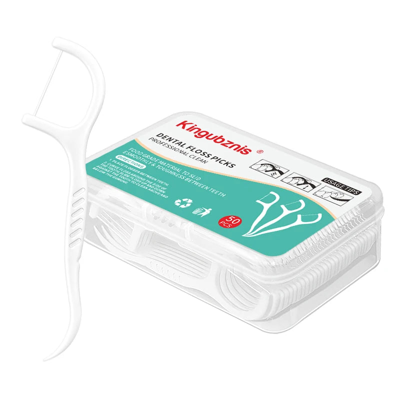 Minty Dental Floss Picks – Flavored Floss Sticks for Clean Teeth & Fresh Breath, 50 or 500 pcs