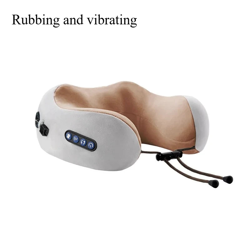U-shaped Neck Massage Pillow Rubbing Heating Vibration Kneading Electric Neck and Shoulder Massage Protection Relaxing Massager
