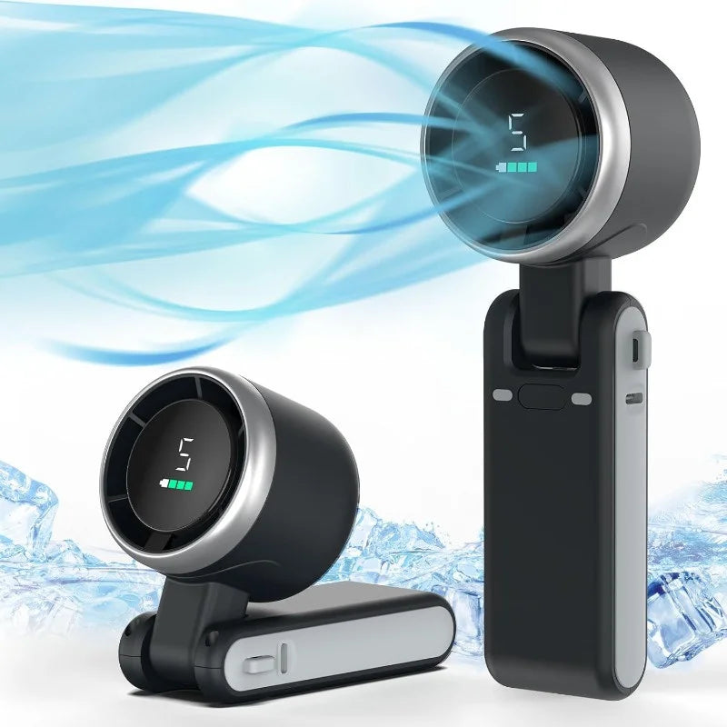 3-in-1 Portable Mini Fan – 5-Speed, 3600mAh Rechargeable, USB Charging, Foldable Travel Fan