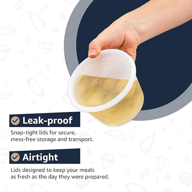 16oz Disposable Food Containers with Lids – Leakproof, Microwave & Freezer Safe, Pack of 10 or 25