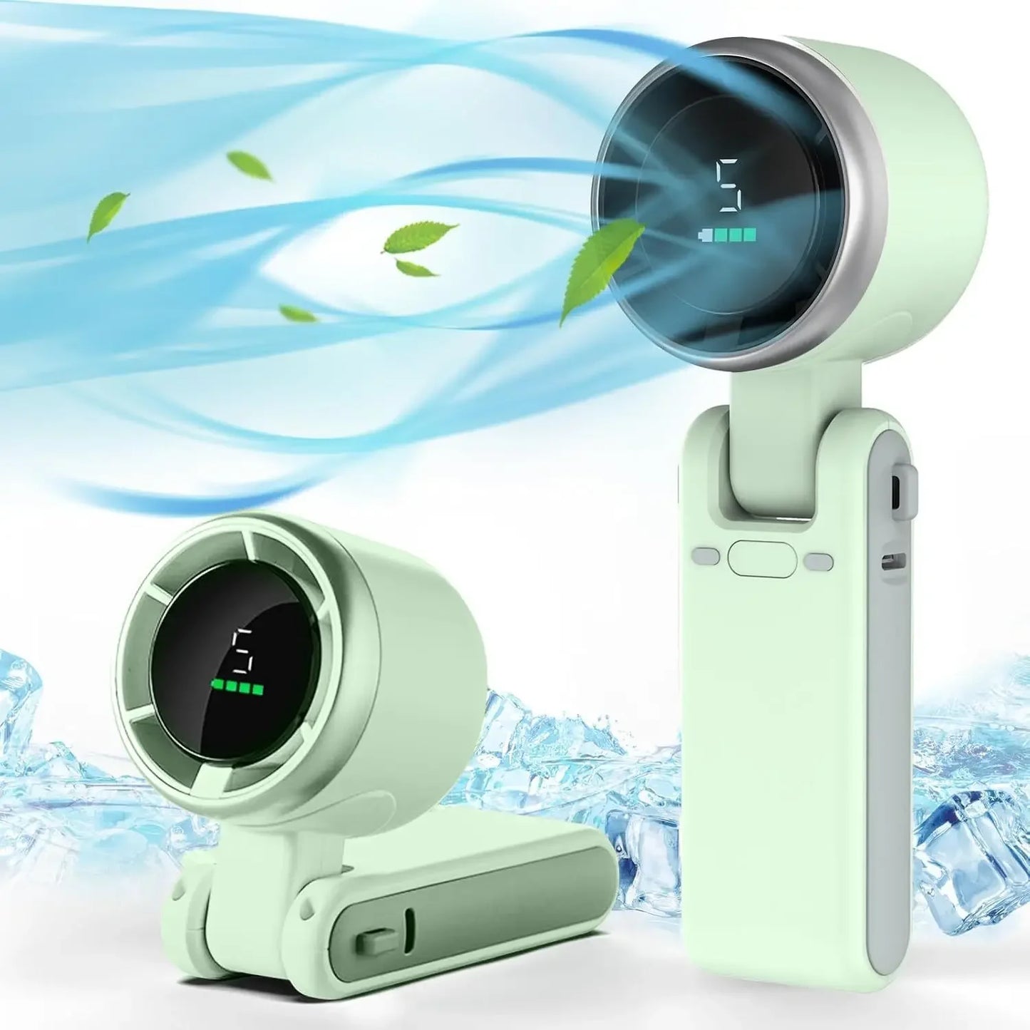 3-in-1 Portable Mini Fan – 5-Speed, 3600mAh Rechargeable, USB Charging, Foldable Travel Fan