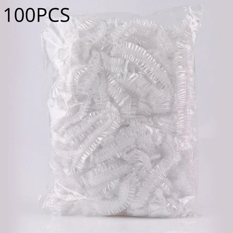 Disposable Shower Caps – Waterproof & Transparent, Pack of 50 or 100