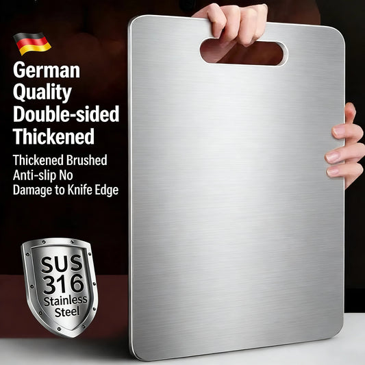 316 Stainless Steel Cutting Board – Double-Sided, Food-Grade & Antibacterial