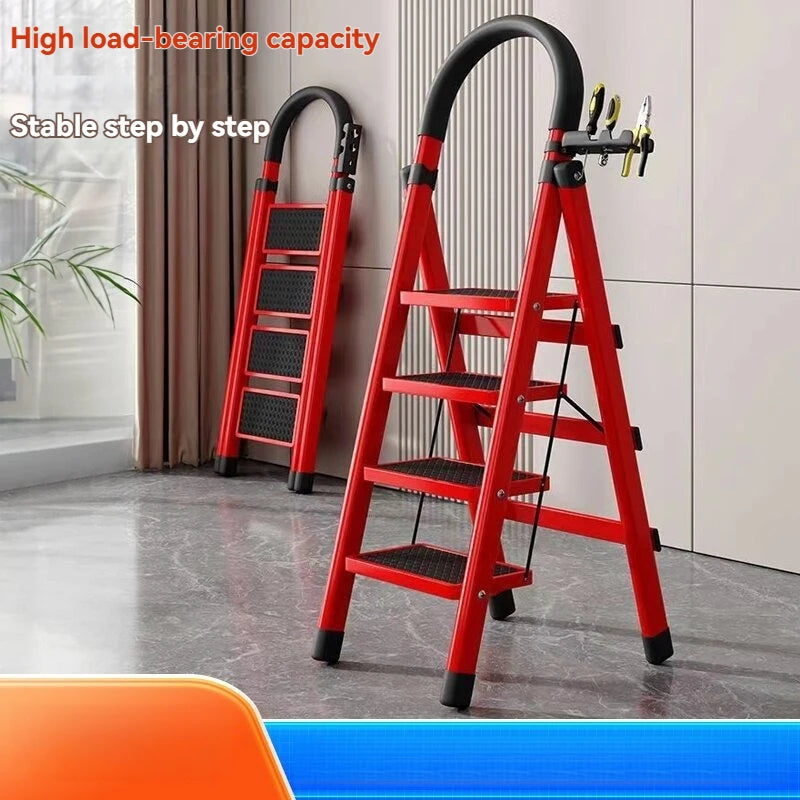 Heavy-Duty Folding Step Ladder – Anti-Slip Portable Multi-Purpose Climbing Ladder (3–6 Steps)