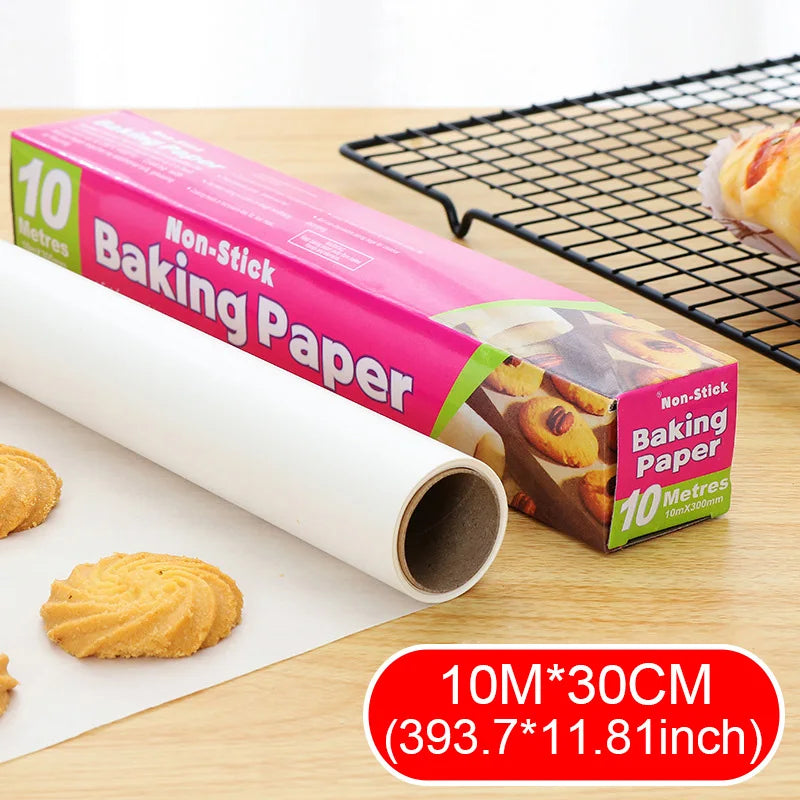 Non-Stick Parchment Baking Paper – Food Grade Silicone Oil Paper for Oven, BBQ & Steamer, 5m to 35m