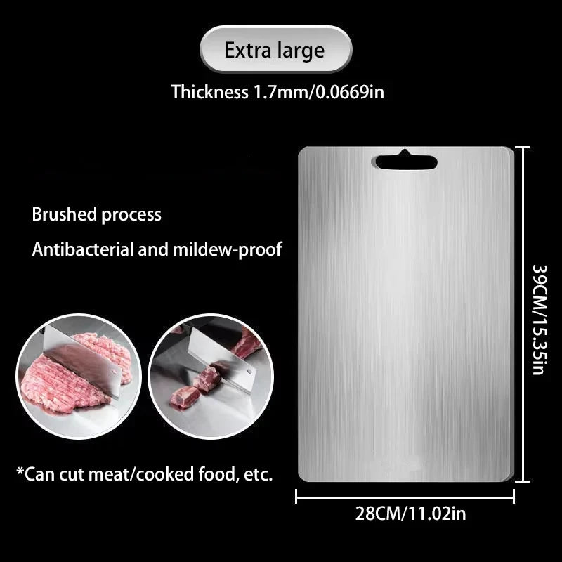 316 Stainless Steel Cutting Board – Double-Sided, Food-Grade & Antibacterial