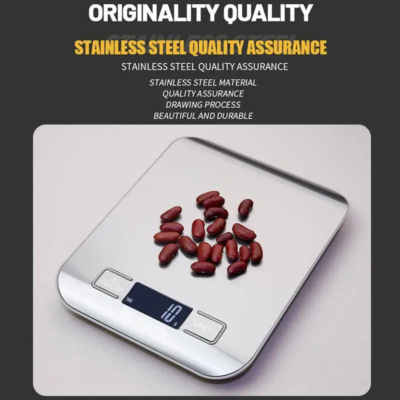NEW!Digital Kitchen Scale LED Display Stainless Steel Panel Electronic Scales Home Jewelry Food Snacks Weighing Baking Tools